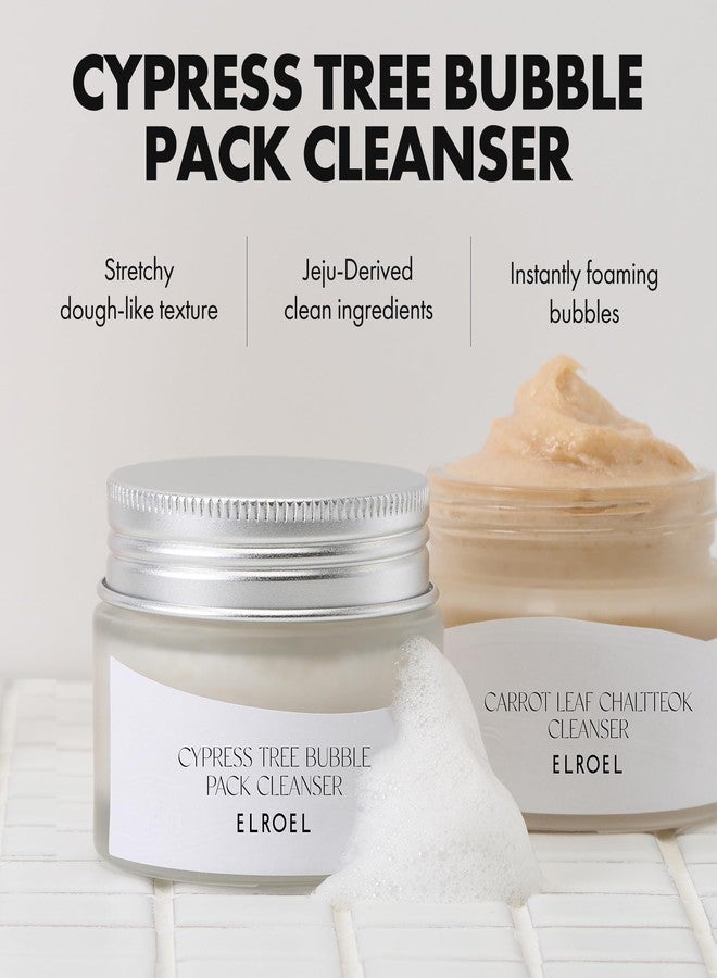 ELROEL Cypress Tree Bubble Pack Cleanser - 4-in-1 Cleansing, Hydrating, Smoothing and Exfoliating Facial Cleanser with Rice Bran Extract - Foaming Face Wash for Dull Skin - Korean Skin Care 1.69 Fl Oz - Image 3