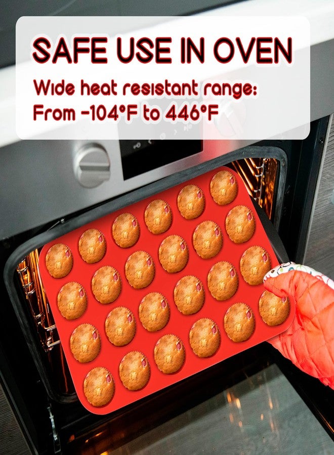 KINYFY 2 Pcs Muffin Pan Silicone Molds, Cupcake Pan Silicone Molds, Non-Stick Baking Molds for Making Muffin, Cakes, Cupcake, Tart, Chocolate - Image 3