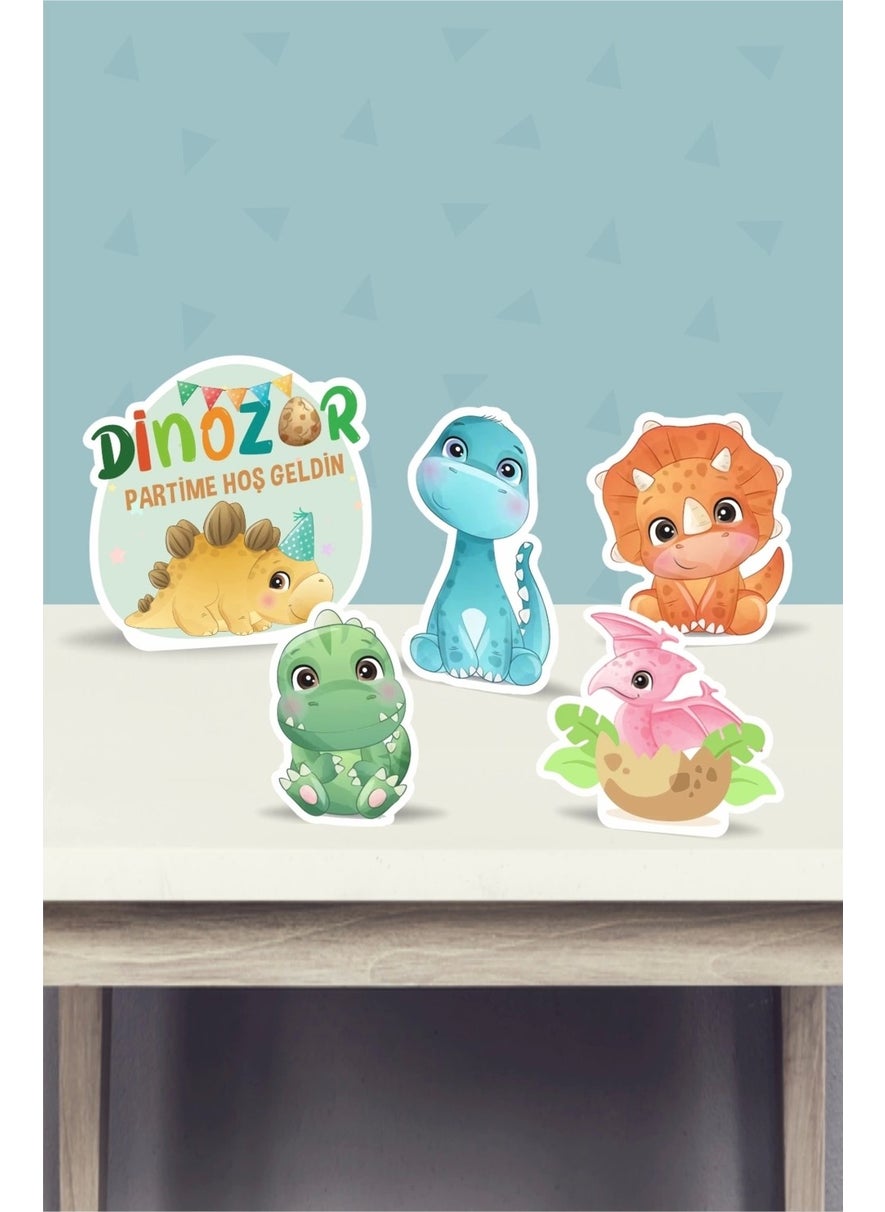Neşeli Günlerim Happy Days Baby Dinosaur Theme Standing Board Set (Table Top) *thick Paper 