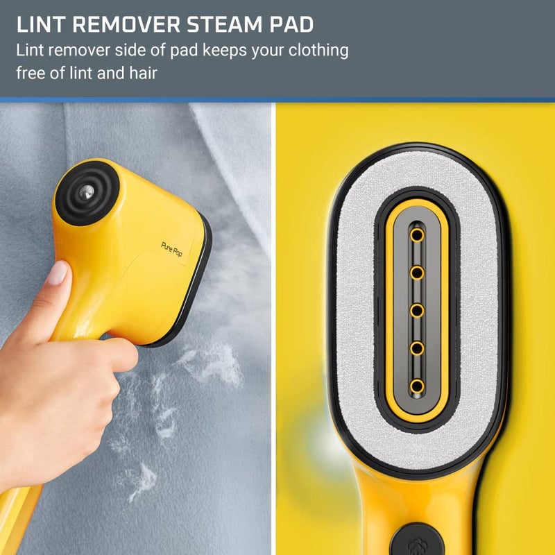 Rowenta PurePop Handheld Steamer for Clothes 1.5Lbs 15 Second Heatup,2.3 Oz Capacity 1150 Watts Portable,Ironing,Fabric Steamer,Garment Vacation Essentials,Travel Must Have Yellow DR2026 DR2026U1 - Image 5