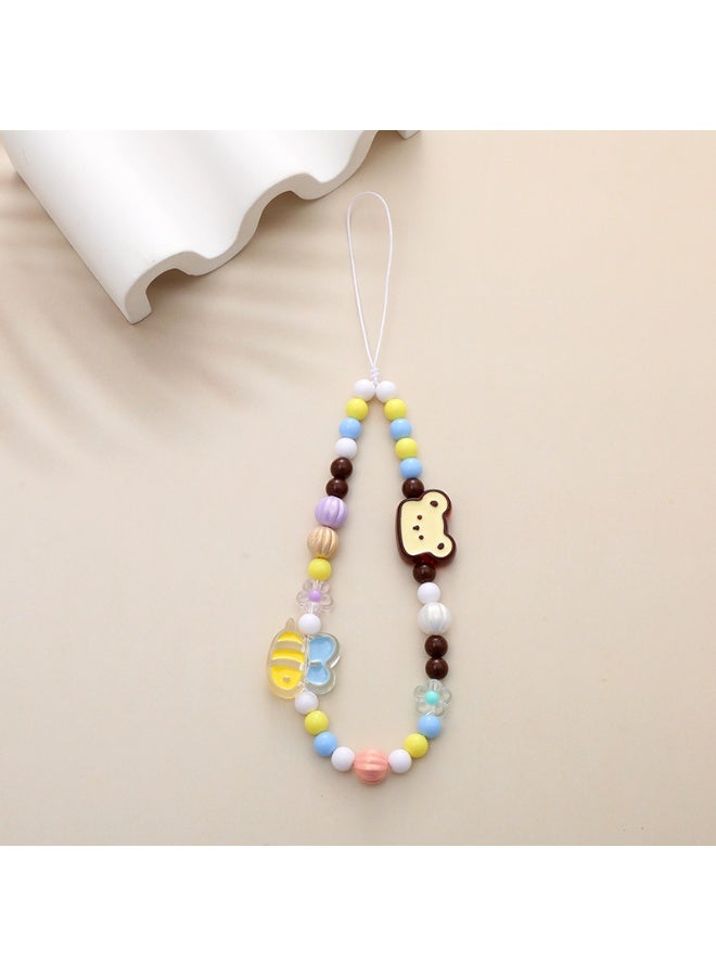 NIBEMINENT Phone Charm/ Chain Strap for Women Girls, Cute Cartoon Cell Phone Case Lanyard Wrist Strap
