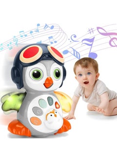 Crawling Musical Penguin Baby Toys with Music & Light Infant Tummy Time Toys for Babies 0 3 6 9 12-18 36 Months Newborn Devolopment Toddler Boy Girl Age 1 2 3 Year Old Christmas 1st Birthday Gifts