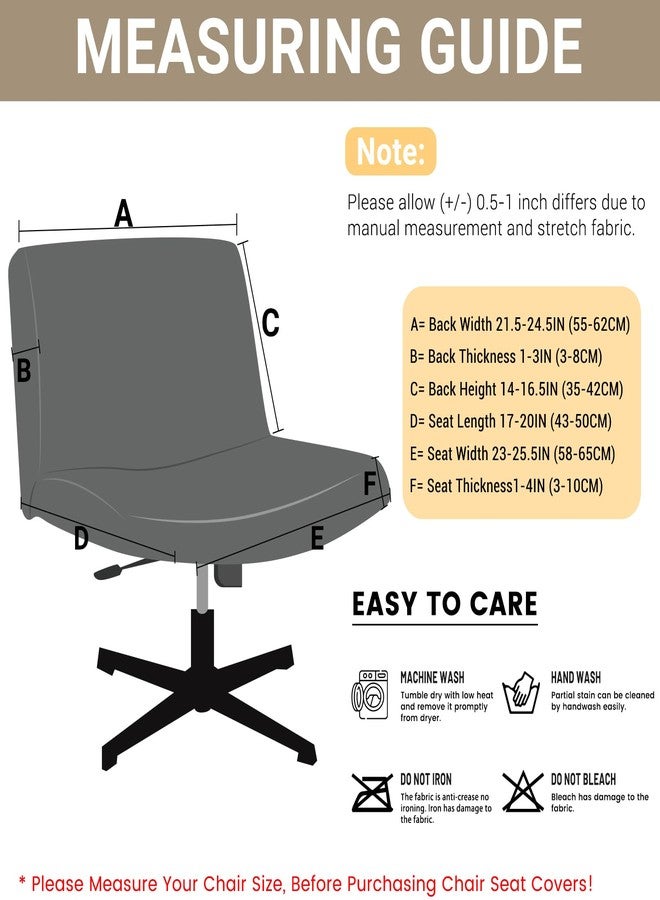 Dimatic Armless Office Chair Covers Criss Cross Wide Desk Chair Cover Slipcover Stretch Jacquard Swivel Computer Chair Covers for Home Office-White - Image 4