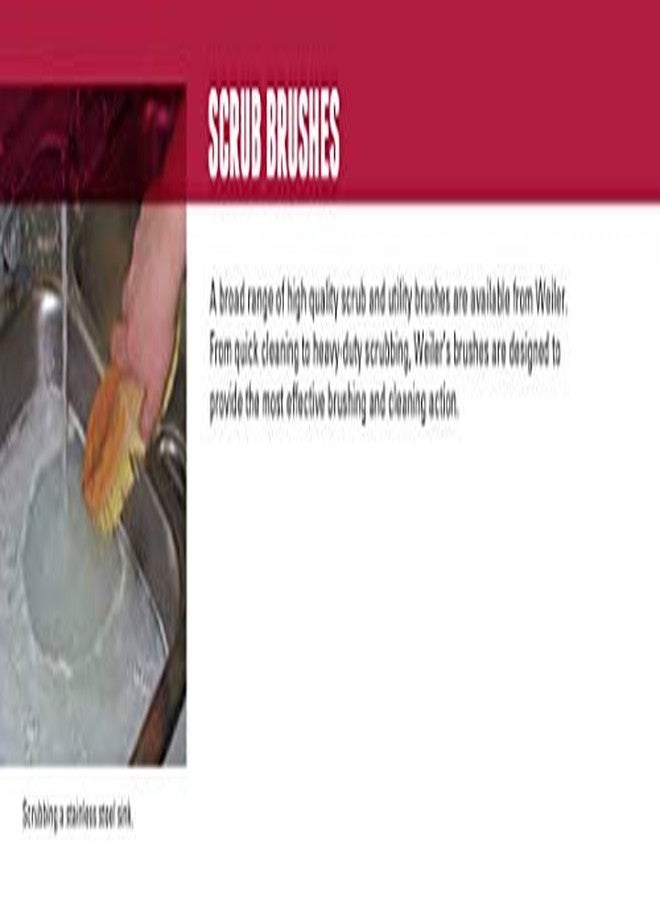 Weiler 44023 9" Block Size, White Tampico Fill, Pointed Wood Block, Hand Scrub Brush, 9" Block, 1-1/8" Trim Length - Image 4