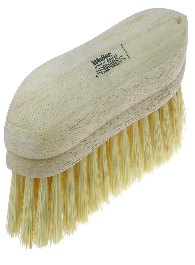 Weiler 44023 9" Block Size, White Tampico Fill, Pointed Wood Block, Hand Scrub Brush, 9" Block, 1-1/8" Trim Length - Image 2