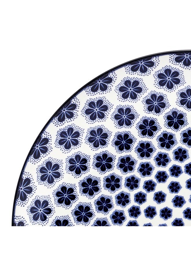 Pfaltzgraff Blooming Delight Floral 12 Piece Plates Bowls Dinnerware Set, Blue and White - Image 3