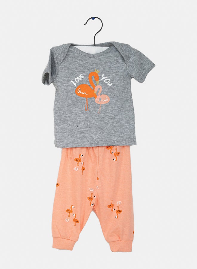 JOCKEY Baby Girl Flamingo Printed Summer Cotton Pyjama Set