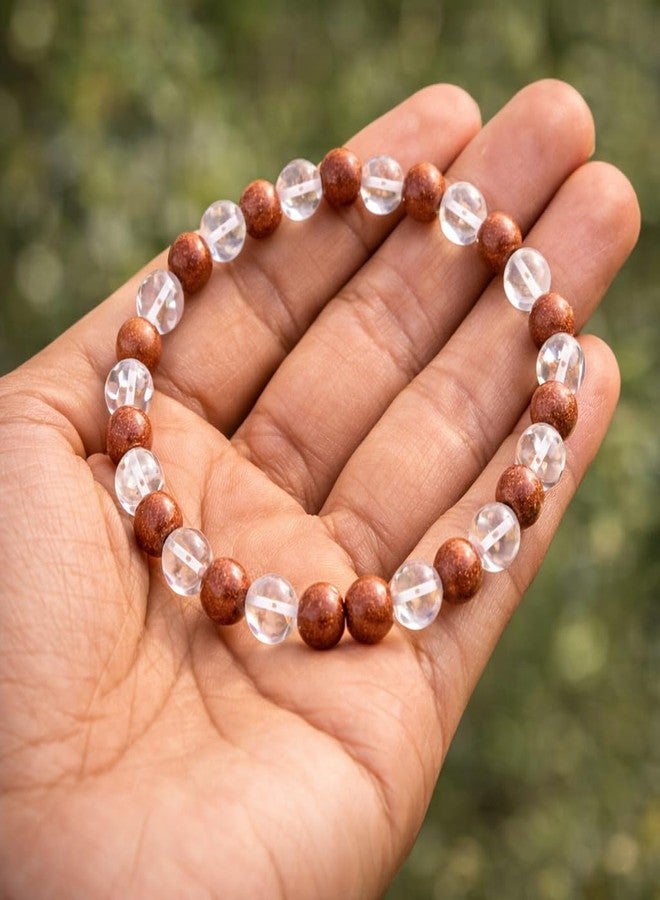Agatesvibe سوار من حجر اليشب الأحمر الطبيعي وكريستال الكوارتز الشفاف من أغاتسفايب - القوة والحماية والطاقة الإيجابية - سوار أحجار علاجية مرن مصنوع يدويًا للرجال والنساء - مجوهرات أحجار الريكي الكريمة لتحقيق التوازن والثقة - Image 4