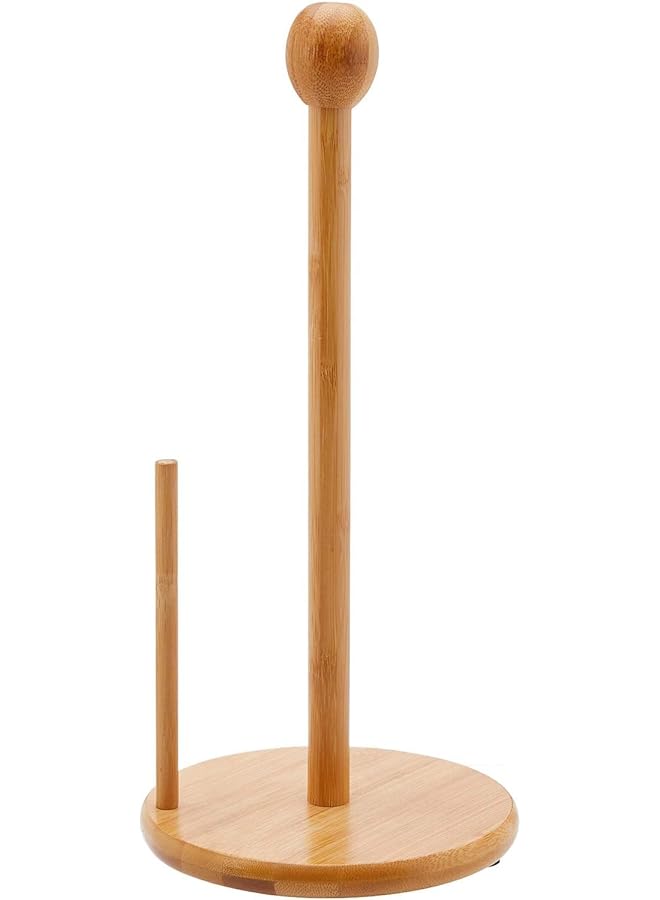 ECVV Kitchen Wooden Roll Paper Towel Holder Bathroom Tissue Holder Toilet Paper Stand Napkins Rack - Image 1