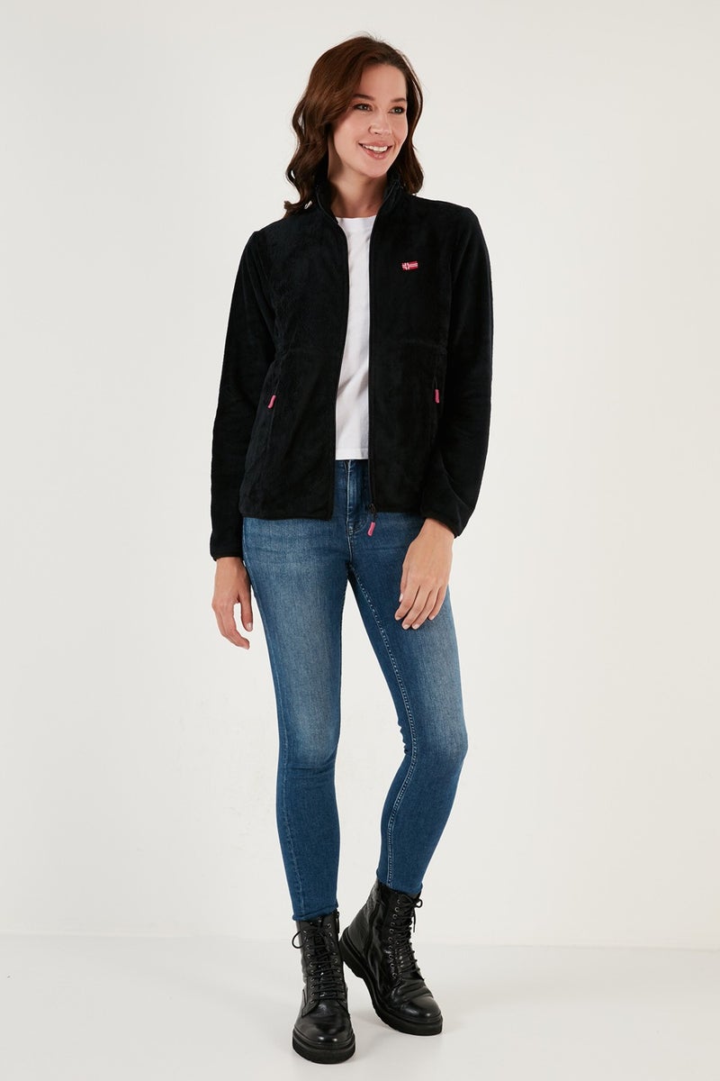 Lela Slim Fit Anti-Pilling Non-Pilling Soft Textured Zippered Fleece Cardigan Women's Cardigan 5907017 - Image 4