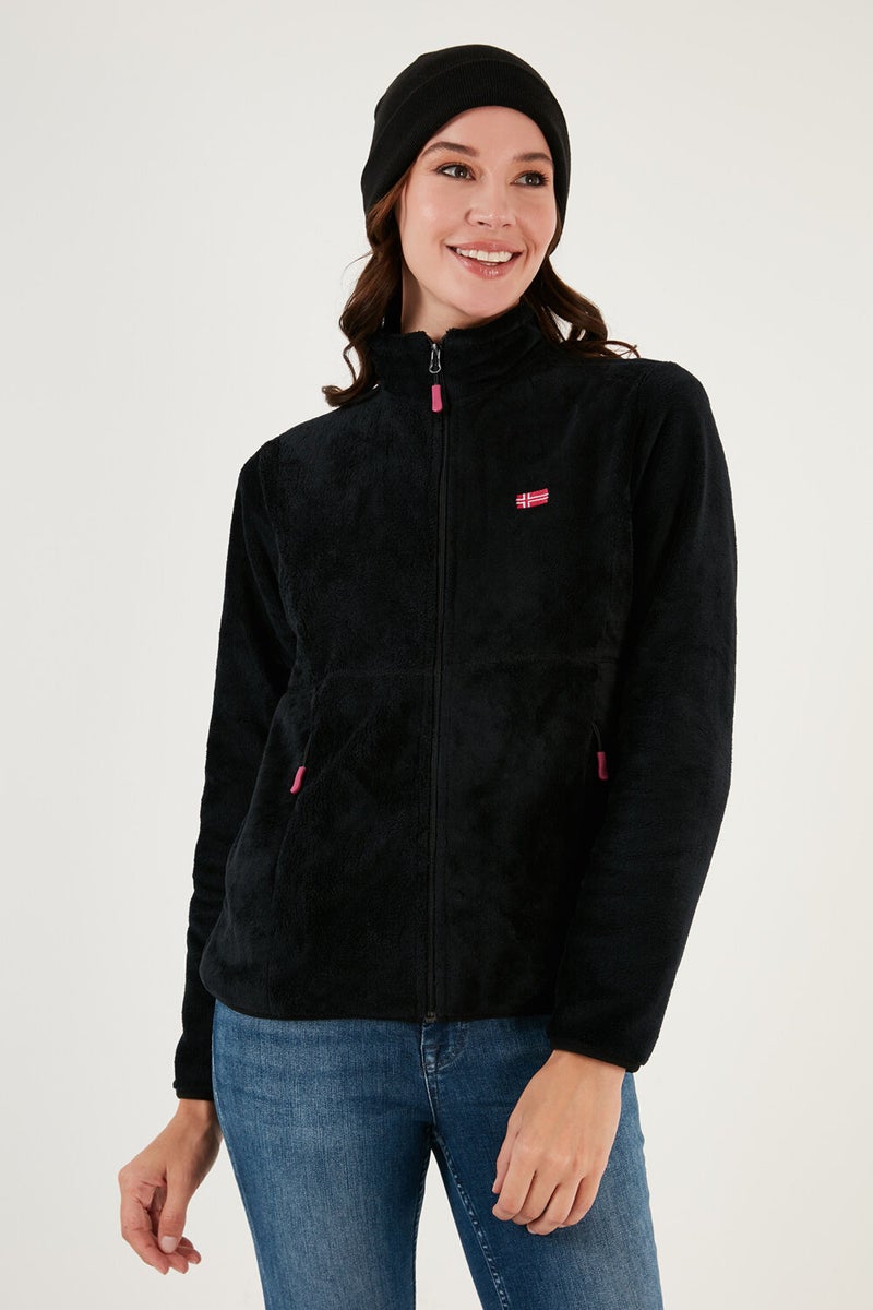 Lela Slim Fit Anti-Pilling Non-Pilling Soft Textured Zippered Fleece Cardigan Women's Cardigan 5907017 - Image 1