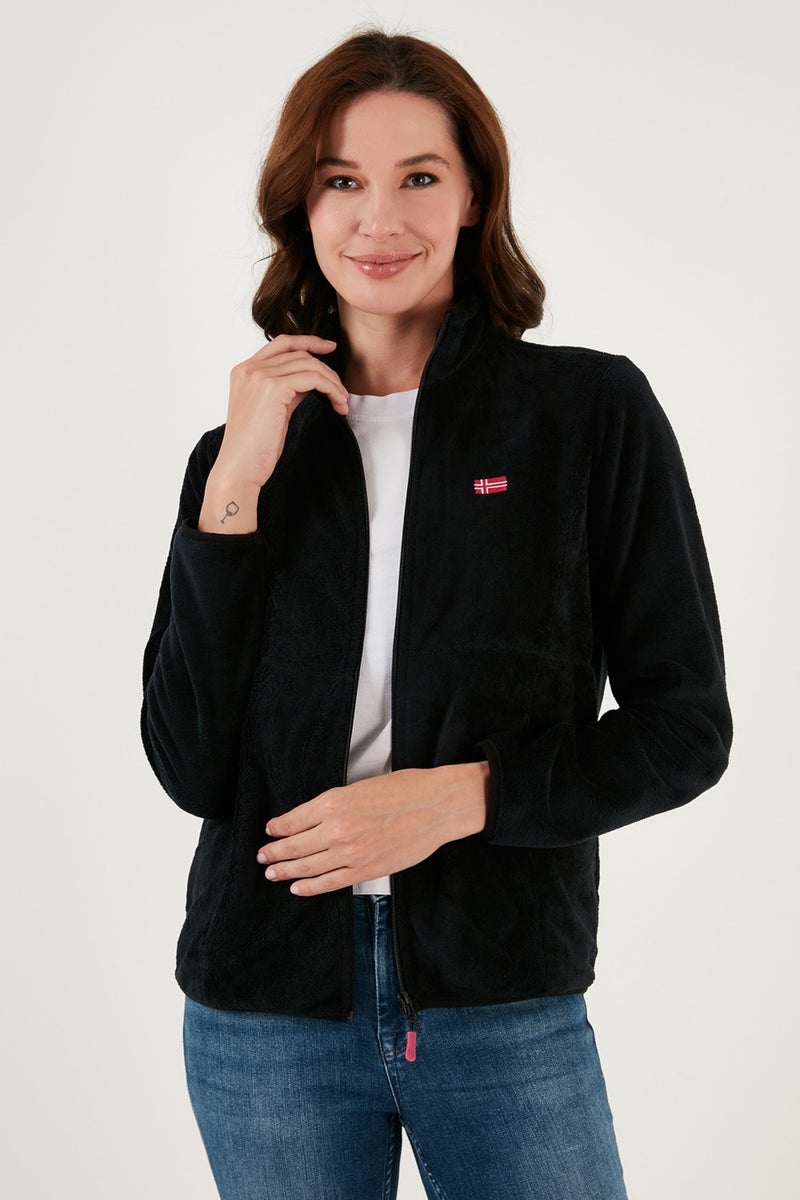 Lela Slim Fit Anti-Pilling Non-Pilling Soft Textured Zippered Fleece Cardigan Women's Cardigan 5907017 - Image 3