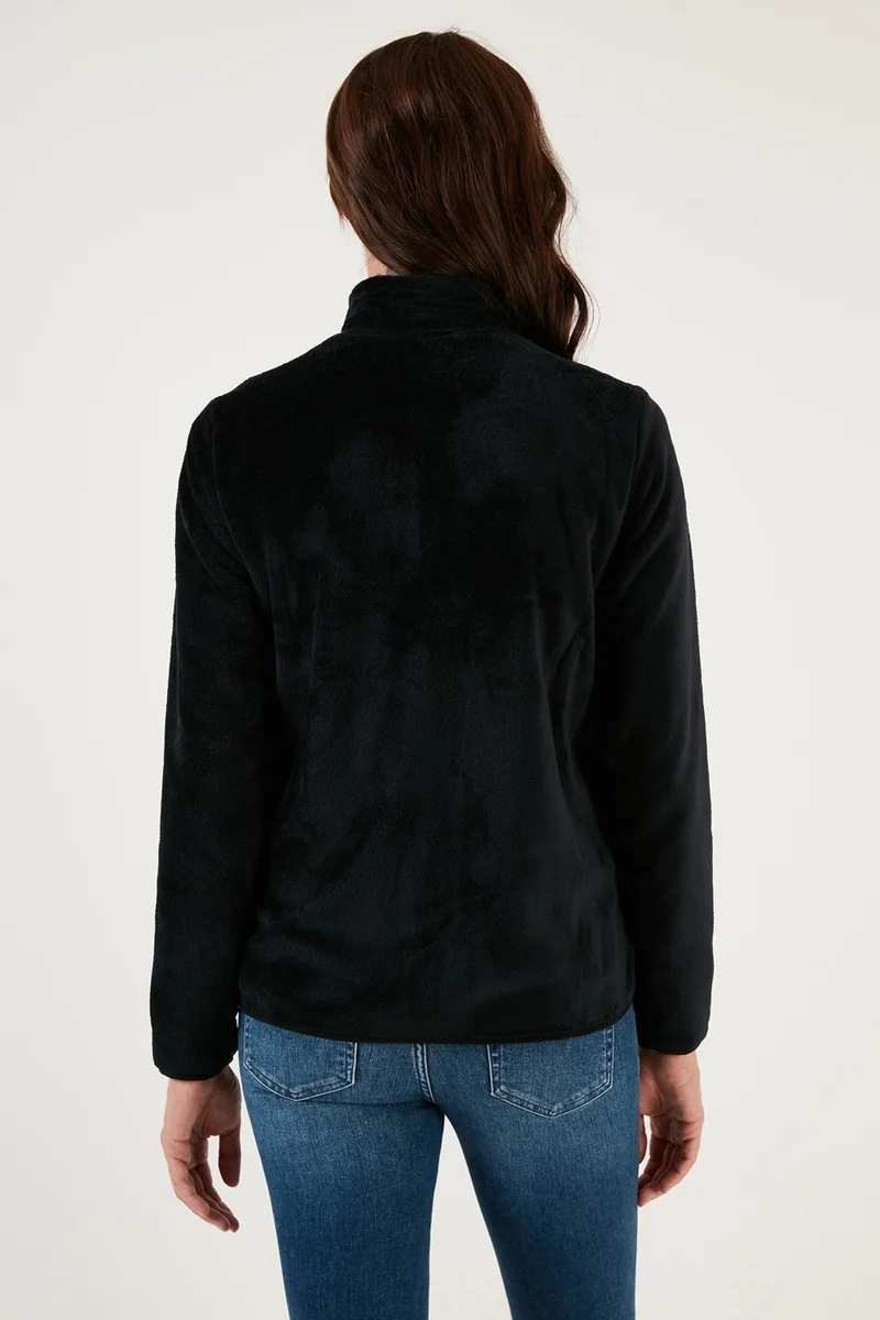 Lela Slim Fit Anti-Pilling Non-Pilling Soft Textured Zippered Fleece Cardigan Women's Cardigan 5907017