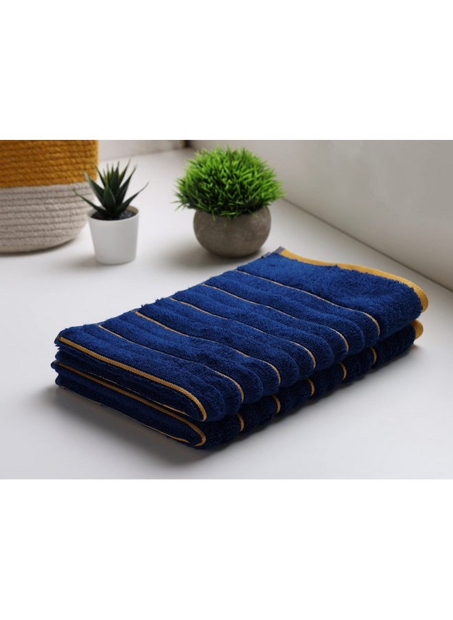 SPACES Spaces 100% Cotton Hand Towel Ribbed Texture HIGH Absorbency HIGH LOFT NA(Solid 40CMX60CM)-Estate Blue/FIRE  - Image 1