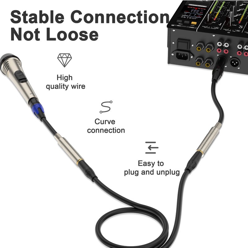 Smithok 2 Pack 1/4 to XLR Cable,Balanced 1/4" Female to XLR Male Stereo Audio Adapter,XLR Male to TS/TRS Quarter inch Connector Converter Interconnect Cable - 11.8 inches (30 cm) - Image 4