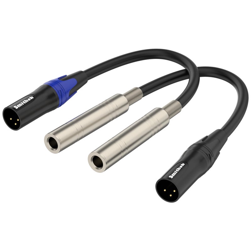 Smithok 2 Pack 1/4 to XLR Cable,Balanced 1/4" Female to XLR Male Stereo Audio Adapter,XLR Male to TS/TRS Quarter inch Connector Converter Interconnect Cable - 11.8 inches (30 cm) - Image 1
