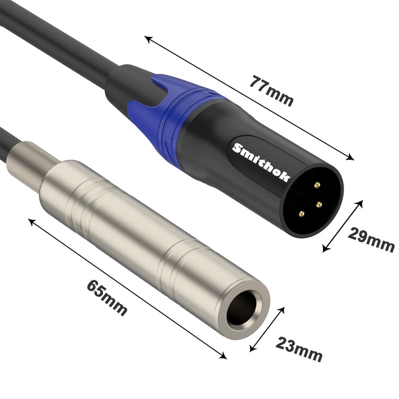 Smithok 2 Pack 1/4 to XLR Cable,Balanced 1/4" Female to XLR Male Stereo Audio Adapter,XLR Male to TS/TRS Quarter inch Connector Converter Interconnect Cable - 11.8 inches (30 cm) - Image 5