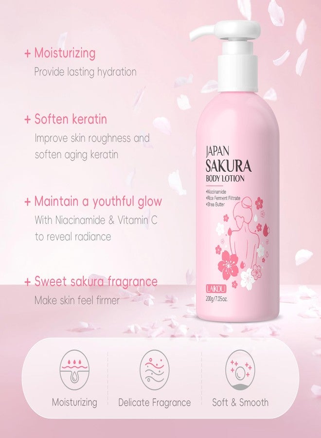 LAIKOU Japan Sakuara Body Care Set, Body Lotion, Hand Cream, Foot Cream, Underarm Beauty Cream for All Skin Types Non-Greasy Fast Absorbing Travel Size Daily Hydration for Dry & Rough Skin Body Care - Image 2