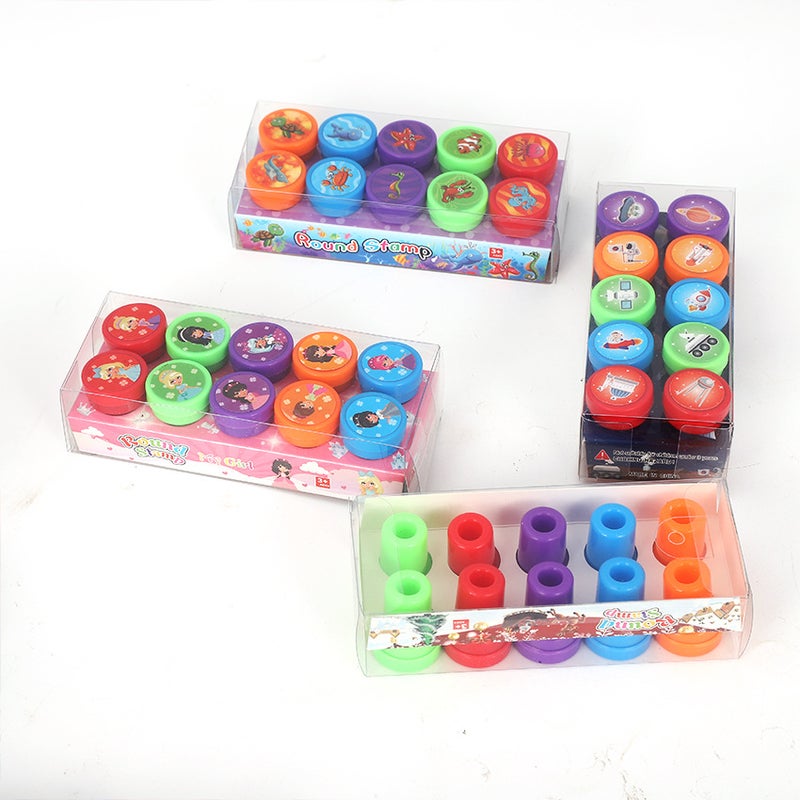10 Boxed Children'S Stamps With Fun Animal Designs, Christmas Creative Comments Stamps, Set Gift Box - Image 5