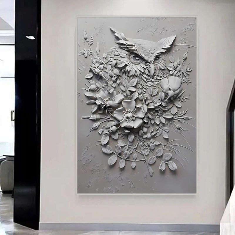 ماركتنا لوحة جداربة قماشية مطبوعة بتصميم اللوحة الجبسية مع برواز مجوف مقاس (120x80) قطعة واحدة - Image 2