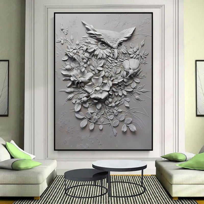 ماركتنا لوحة جداربة قماشية مطبوعة بتصميم اللوحة الجبسية مع برواز مجوف مقاس (120x80) قطعة واحدة - Image 3