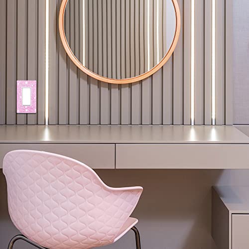 Dengduoduo Wall Plate Light Switch Outlet Cover, Standard Size 4.50" x 2.76", Dengduoduo Silver Pink Rhinestones Bling Light Switch Plate, Plug Cover for Electrical Outlet for Bedroom Accessories Home Decor - Image 5
