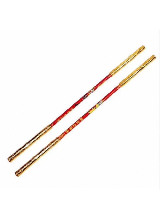 Scenic Area Qinglong Dao Temple Fair Children's Toys Street Stall Bamboo Swords Jade Swords Qinglong Bamboo Artifacts-Color:Telescopic Golden Hoop [printed Style]  - Image 1