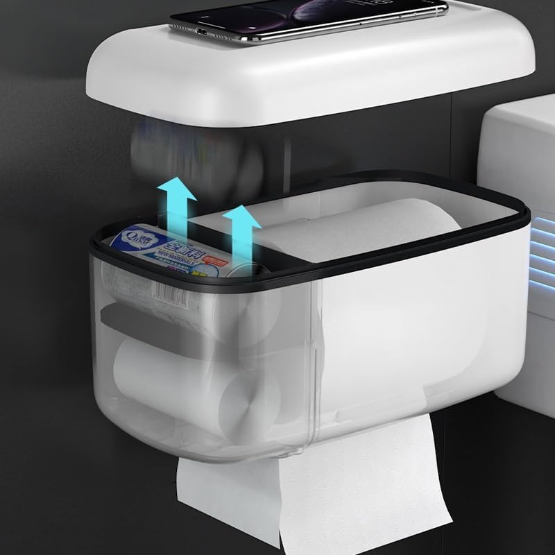 Tyzag Self Adhesive Toilet Paper Holder for Bathroom with Mobile Stand, Bathroom Accessories, Toilet Paper Roll Holder for Bathroom, Wall Mounted Tissue Paper Holder - Image 5