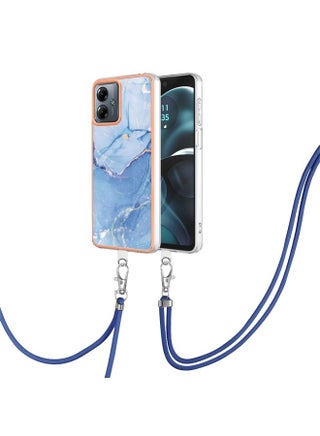 Case Cover For For Motorola Moto G14 Electroplating Marble Dual-side IMD Phone Case with Lanyard(Blue 018) - pzsku/Z46BAD5C3B3B1AB027EC9Z/45/_/1709825088/65f53949-290b-4c43-b73c-e3b966df2bce