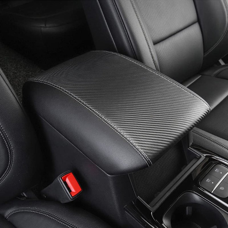 INTGET for 2025 Ford Explorer Accessories Center Console Cover for Ford Explorer 2020 2021 2022 2023 2024 2025 Leather Car Middle Armrest Arm Rest Lid Dog Seat Cover ProtectorCarbon Fiber Leather