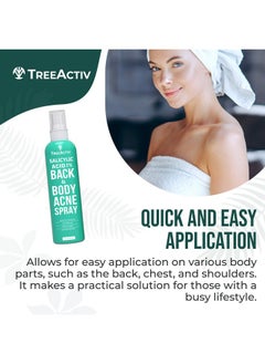 TreeActiv TreeActiv Body Acne Treatment Spray 4 fl oz, 2% Salicylic Acid Spray, Back Acne Spray, Tea Tree Oil Spray with Aloe Vera, Body Acne Spray, Back Acne Solution, Butt Acne Clearing Treatment, 1000+ Uses  - Image 3