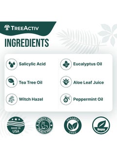 TreeActiv TreeActiv Body Acne Treatment Spray 4 fl oz, 2% Salicylic Acid Spray, Back Acne Spray, Tea Tree Oil Spray with Aloe Vera, Body Acne Spray, Back Acne Solution, Butt Acne Clearing Treatment, 1000+ Uses  - Image 5