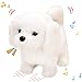 Hopearl Walking Dog Bichon Interactive Electronic Pet Plush Toy Puppy Woof and Moving Animated Nodding Head Gifts for Toddlers Birthday White 7 - Image 2