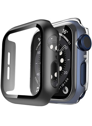 2 Pack Hard Case Designed for Apple Watch Series 8/7 45mm, Built-in 9H Tempered Glass Screen Protector, Slim Bumper Cover for iWatch 45mm - Black/Clear - pzsku/Z46BAF0DFF6274E3B255DZ/45/_/1696886513/f6eca372-f1a5-4031-b6c3-55340f697d78