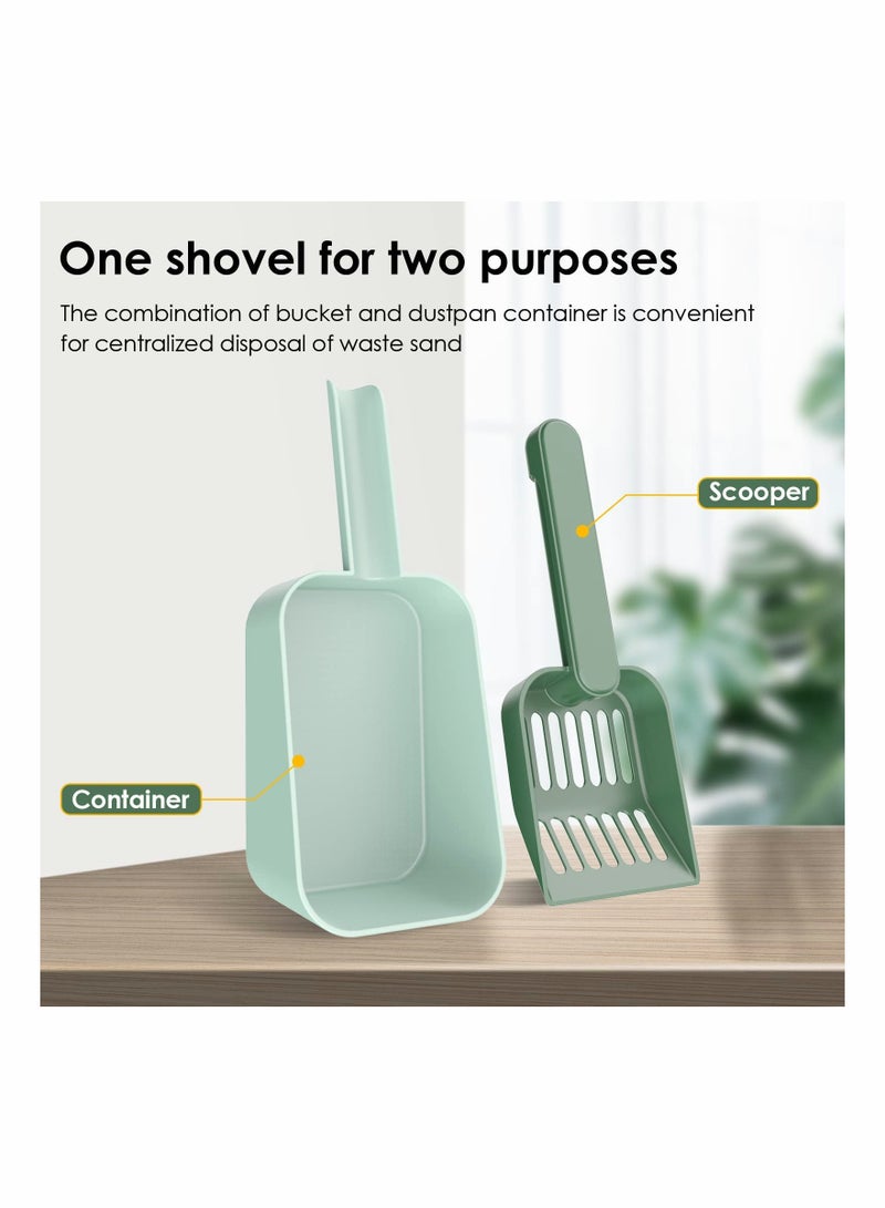 مغرفة رمل قطط متينة مع حامل مجرفة عميقة سعة كبيرة لجميع أنواع القطط سهلة الاستخدام والتنظيف - Image 2