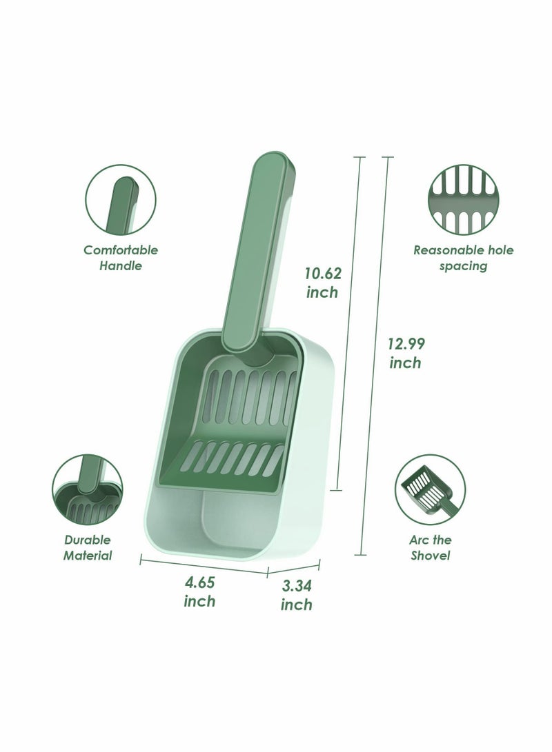 مغرفة رمل قطط متينة مع حامل مجرفة عميقة سعة كبيرة لجميع أنواع القطط سهلة الاستخدام والتنظيف - Image 3