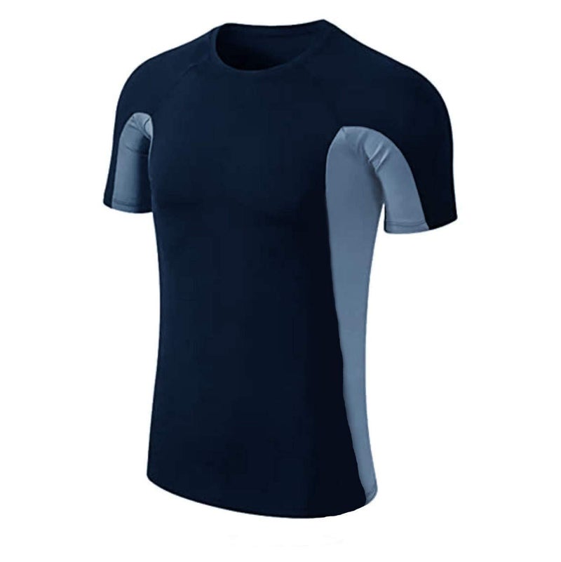 Just rider Men's Hlaf Sleeve T-Shirt (New Black Blue Half, 2XL) - Image 4