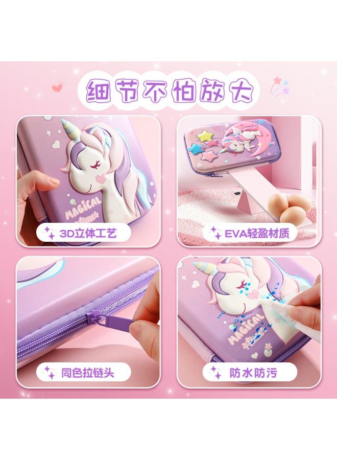 3D Three-Dimensional Unicorn Pencil Case, High-Looking Stationery Box, Primary School Student Multi-Functional Large-Capacity Pencil Case Cross-Border Wholesale - Image 4