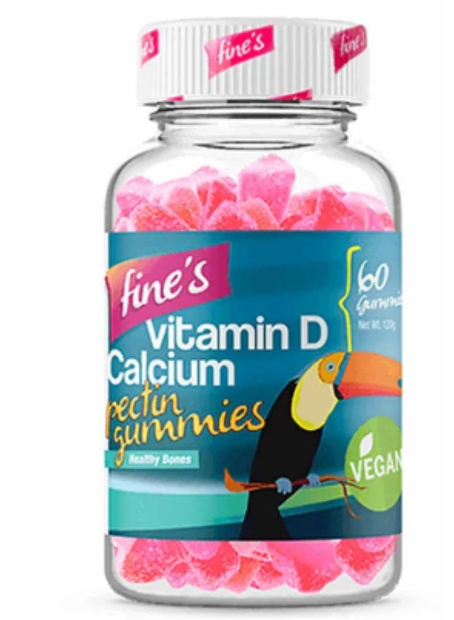 Fine'S Vitamin D Calcium Kids Pectin Gummies 60’S