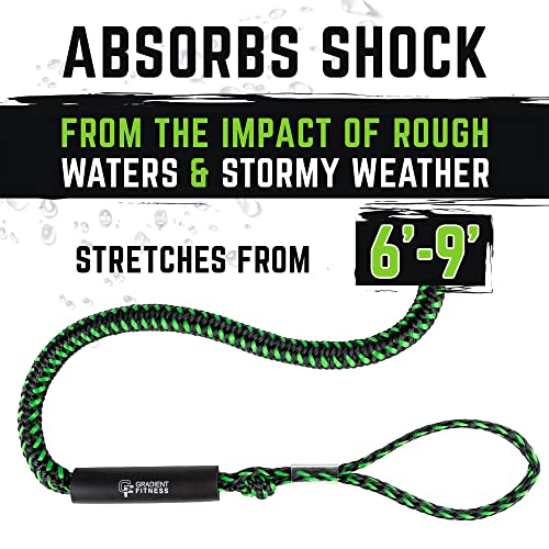 Gradient Fitness Bungee Dock Line (6' - 2 Pack) | Marine Rope Boat Dock Lines Make Docking & Boarding Easy for Jetski, Kayak, Pontoon. Boat Accessorie. Mooring Boat Rope Absorbs Shock - Image 3