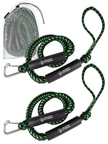 Gradient Fitness Bungee Dock Line (6' - 2 Pack) | Marine Rope Boat Dock Lines Make Docking & Boarding Easy for Jetski, Kayak, Pontoon. Boat Accessorie. Mooring Boat Rope Absorbs Shock - Image 1