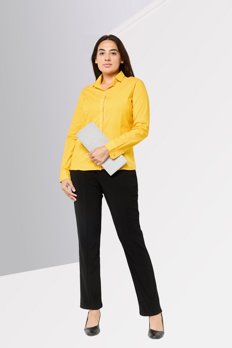 Harmont & Blaine Women Spread Collar Long Sleeve Allover Print Shirt, Multicolor  - Image 4