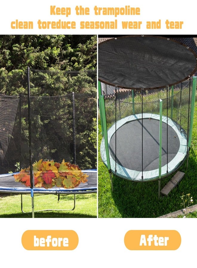 CIEOVO Trampoline Cover Black Round 90% Sunblock Shade Cloth 12FT Trampoline Top Shade Cover Sun Shade Mesh Tarp with Elastic Cord Plastic Hooks for Outdoor Backyard Playground Accessories, Tent Only - Image 4