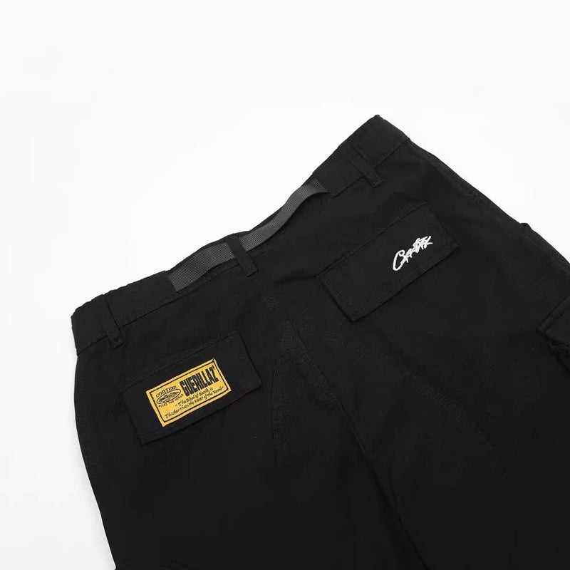 Corteiz Shorts Alcatraz Island Printed Caution Pants Casual Shorts High Street Casual Multi-Pocket Men And Women - Image 4