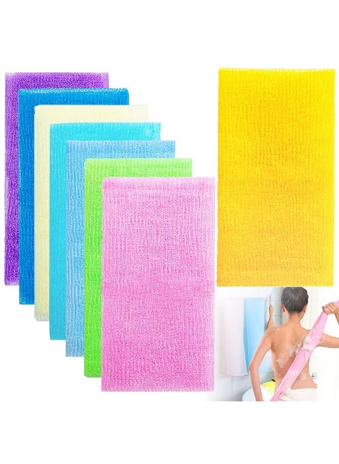 Cshangzei - 8 Pcs 35 Inch Exfoliating Bath Clothbeauty Skin Bath Wash Towelnylon Shower Washcloth Body Scrubber Loofah For Women And Men - Image 1