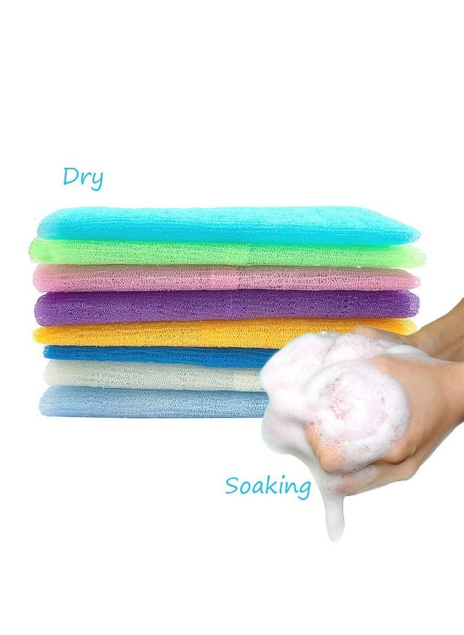 Cshangzei - 8 Pcs 35 Inch Exfoliating Bath Clothbeauty Skin Bath Wash Towelnylon Shower Washcloth Body Scrubber Loofah For Women And Men - Image 1