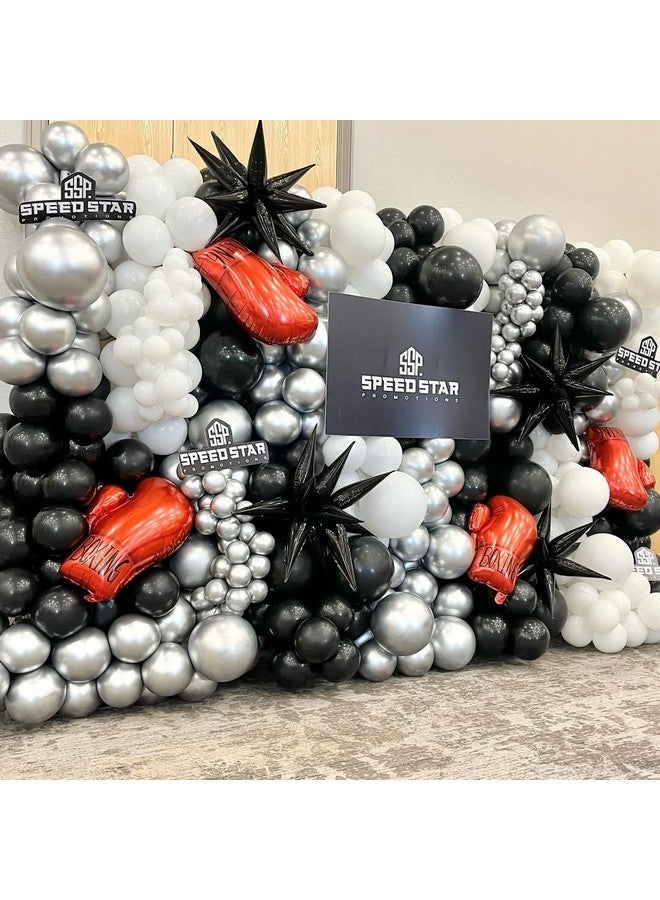 CYMYLAR 6pcs Boxing gloves balloons for Boxing, kick-boxing, Fighting, Wrestling party decorations.sport Boxer mylar balloons birthday party decoration supplies  - Image 3