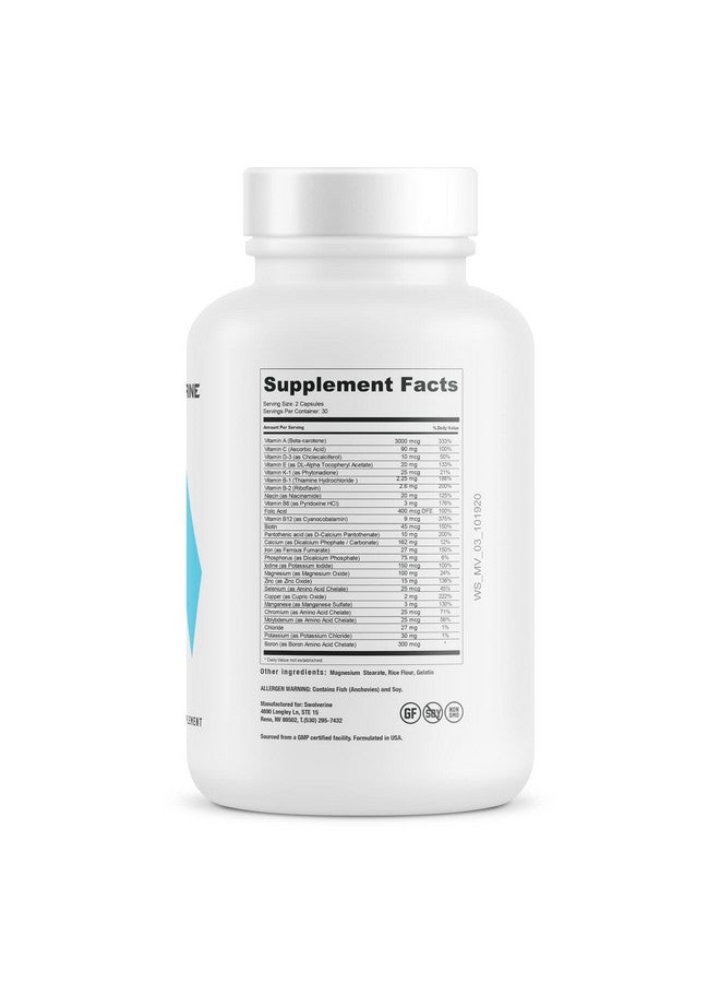 Swolverine Multivitamin | Enhanced Vitamins & Minerals Capsule, Magnesium, Zinc, Chromium, Iron, Calcium, Biotin, (30 Servings) - Image 2