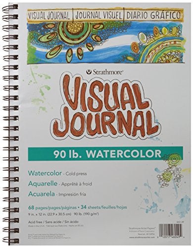 Strathmore 400 Series Visual Watercolor Journal 90 LB 9x12 Cold Press Wire Bound 34 Sheets
