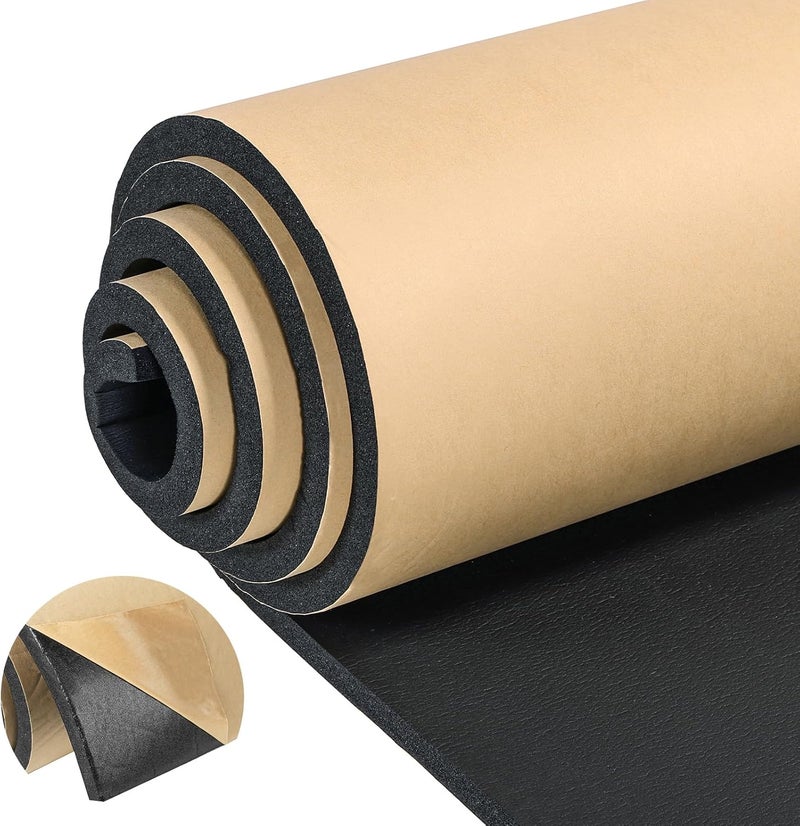 FLKQC 78" Neoprene Foam Rubber Sheet with Adhesive | Sponge Neoprene, Foam Rubber Sheet, Cut to Multiple Dimensions and Lengths for DIY Padding Gaskets,Crafts (1/2" Thick x 16" Wide x 78" Length) - Image 1